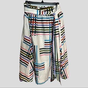 Eloquii Multicolor Striped Midi Skirt